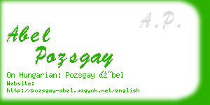 abel pozsgay business card